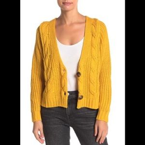 Cotton Emporium V-Neck Cable Knit Cardigan